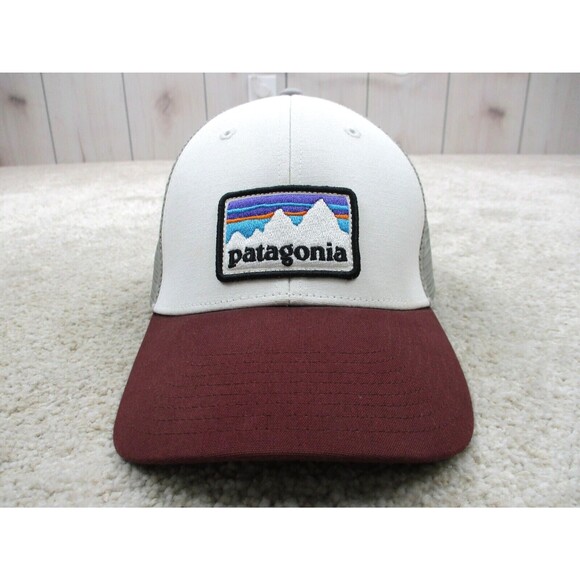 Patagonia Hat Cap Snap Back White Mountains Hiker Trucker Mesh Baseball Mens - Picture 1 of 14